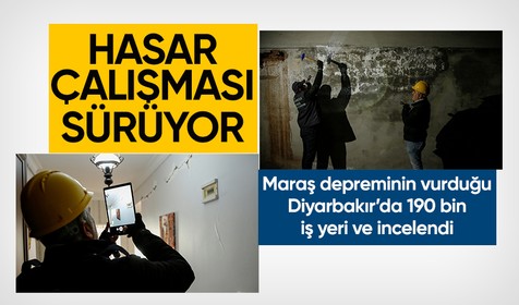 Depremin etkilediği Diyarbakır'da 195 bin konut ve iş yerinde hasar tespiti yapıldı