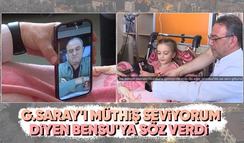 Fatih Terim depremzede Bensu ile görüştü! Forma ve maça götürme sözü verdi