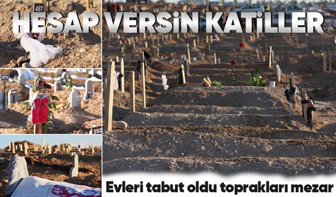 Malatya'da meydana gelen depremin ardından hayatını kaybedenler Malatya Şehir Mezarlığı'nda toprağa verildi! Mezar taşına asılanlar yürekleri dağladı