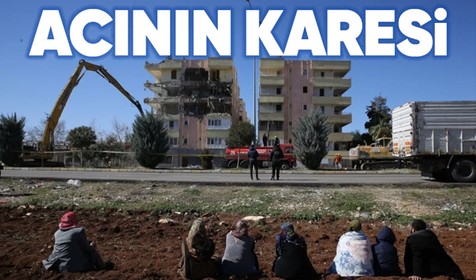 Acının karesi! Şanlıurfa'da depremde ağır hasar alan binalarının yıkımını böyle izlediler