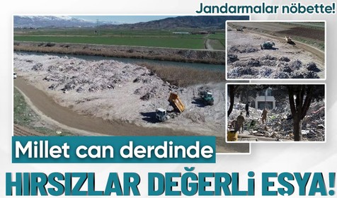 Depremlerin ardından kaldırılan enkazlardan dedektörlerle değerli eşya arayanlara karşı jandarma ekipleri nöbette!
