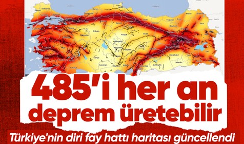 Kahramanmaraş'ta meydana gelen depremlerin ardından Türkiye'nin diri fay hattı haritası yenilendi! 485 aktif fay her an deprem üretebilir
