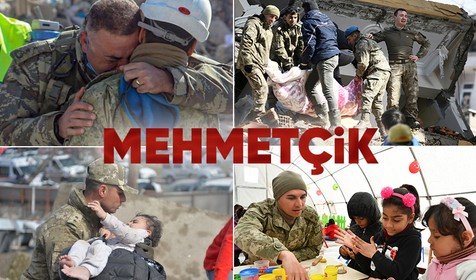 "Asrın Felaketi'nde Mehmetçik ilk andan bu yana millet ile yan yana! Acıya da ortak oldular tebessüme de...