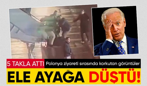 Sosyal medya bu videoyu konuşuyor! ABD Başkanı Biden'ın Polonya ziyareti sırasında uçak merdiveninden düşen kişi o mu değil mi?