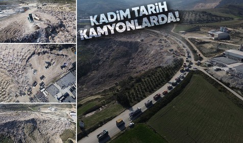 Deprem sonrası Hatay'da yıkılan binaların enkaz kaldırma çalışmaları sürerken molozları taşıyan tırların oluşturduğu kuyruk yıkımı gözler önüne serdi
