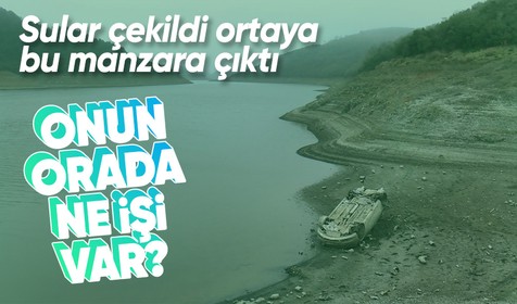 Alibeyköy Barajı'nda sular çekildi ortaya çıkan manzara şaşkına çevirdi