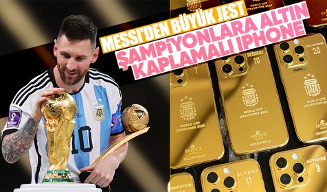 Messi'den Arjantin Milli Takımı'na büyük jest! Altın kaplamalı Iphone hediye etti