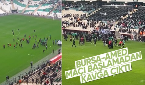 Bursaspor-Amedspor maçı öncesi kavga çıktı