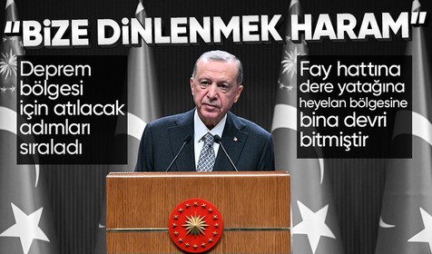 Son dakika haberleri... Cumhurbaşkanı Recep Tayyip Erdoğan Kabine Toplantısı ardından konuştu: Deprem bölgesi normale dönmeden bize dinlenmek haram