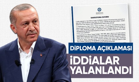 Marmara Üniversitesi'nden Cumhurbaşkanı Erdoğan'ın diplomasına ilişkin açıklama