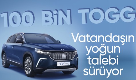 Togg'a ilgi her geçen gün artıyor: Ön sipariş sayısı 100 bini geçti