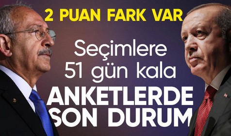 Türkiye'nin gözü 14 Mayıs seçimlerinde: Cumhurbaşkanı Recep Tayyip Erdoğan ile Millet İttifakı adayı Kemal Kılıçdaroğlu arasındaki son anket paylaşıldı