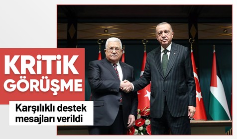 Cumhurbaşkanı Erdoğan, Filistin Devlet Başkanı Abbas ile görüştü