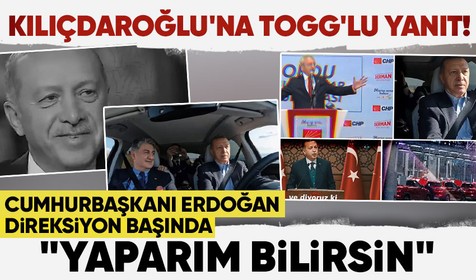 Kemal Kılıçdaroğlu'nun klibine 'Togg'lu cevap! AK Parti paylaştı: Cumhurbaşkanı Recep Tayyip direksiyon başında! Şarkılar gözden kaçmadı