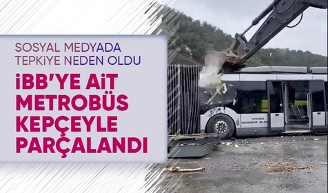 Metrobüs, kepçe tarafından parçalandı: Sosyal medya ayağa kaltı