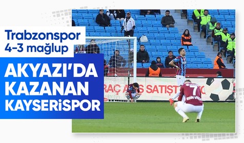 Süper Lig'in 27. hafta maçında Trabzonspor sahasında Kayserispor'a 4-3 mağlup oldu