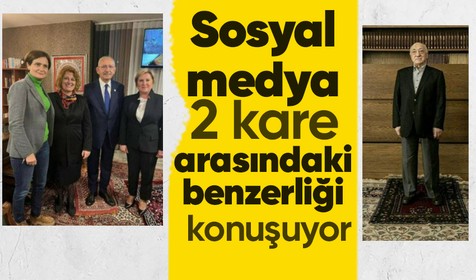 Kemal Kılıçdaroğlu’nun seccadeye bastığı karenin ardından terör örgütü başı Fetullah Gülen’in aynı pozu paylaşılmaya başlandı