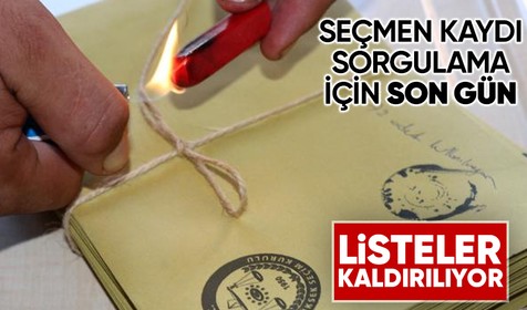 Seçmen kaydı sorgulama için son gün! Listeler saat 17.00'de askıdan inecek