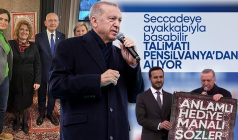 Son dakika haberleri... Cumhurbaşkanı Recep Tayyip Erdoğan'dan seccadeye ayakkabıyla basan Kemal Kılıçdaroğlu'na tepki: Talimatı Pensilvanya'dan alıyorlar