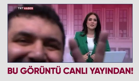 TRT Haber yayınında ilginç anlar! Bir anda kameranın önüne geçti ve...