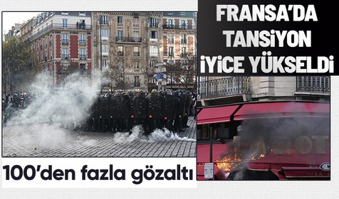Fransa'da 11. kitlesel grev sırasında tansiyon yükseldi: 154 polis yaralandı, 111 kişi gözaltına alındı
