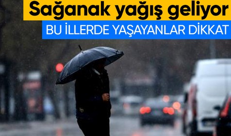 Meteoroloji'den 5 kent için "sarı" alarm! 3 ilimizde sağanak yağış var