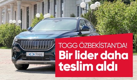 Özbekistan Cumhurbaşkanı Şevket Mirziyoyev Togg'u teslim aldı! Cumhurbaşkanı Erdoğan'dan hayırlı olsun telefonu