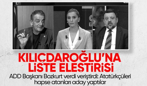 Atatürkçü Düşünce Derneği Başkanı Hüsnü Bozkurt'tan CHP Genel Başkanı Kemal Kılıçdaroğlu'na liste eleştirisi