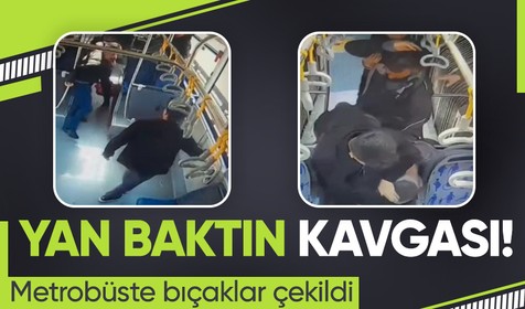 Metrobüste 3 kişinin yaralandığı dehşete düşüren bıçaklı kavga kamerada