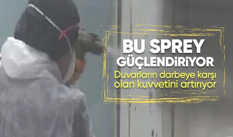 Türk mühendislerin geliştirdiği petrol bazlı bir sprey duvarları güçlendirebiliyor