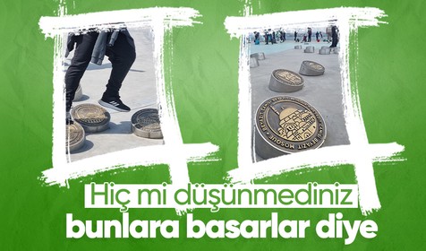 İBB cami motiflerini zemine yerleştirdi, insanlar üzerine bastı