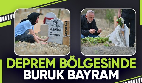 Kahramanmaraş merkezli depremlerden etkilenen Hatay'da buruk bayram