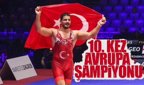 Taha Akgül, Büyükler Avrupa Güreş Şampiyonası serbest stil 125 kiloda 10'uncu kez altın madalya aldı