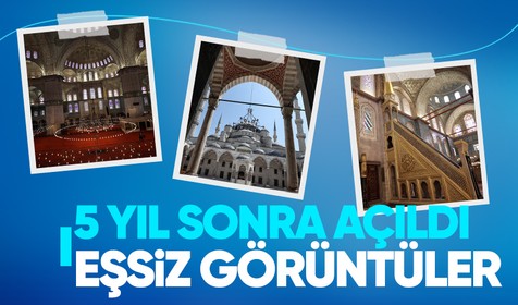Restorasyonu tamamlanıp yeniden açılan Sultanahmet Camii'nden eşsiz görüntüler