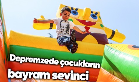 Kahramanmaraş merkezli meydana gelen depremlerin yıkıma uğrattığı Hatay'da çocuklara eğlence alanı kuruldu