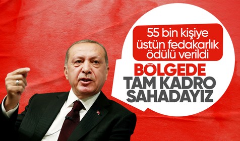 Cumhurbaşkanı Recep Tayyip Erdoğan “Devlet Üstün Fedakarlık Madalyası Tevcih Töreni”nde konuştu: Deprem bölgesinde tam kadro sahadayız