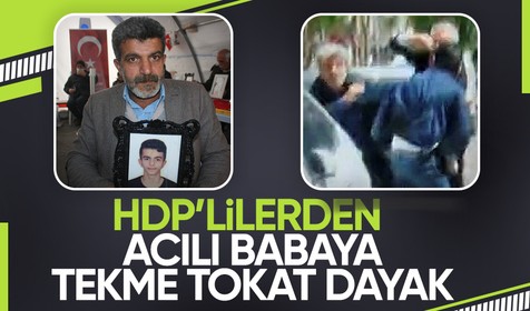 HDP İl Binası önünde evlat nöbeti tutan baba Celil Begdaş'a HDP'lilerden tekme tokat dayak