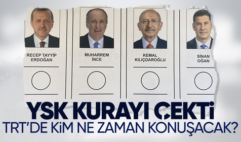Cumhurbaşkanı adayları TRT'de hangi sırayla konuşacak? Propaganda konuşmaları hangi gün ve saatte olacak?