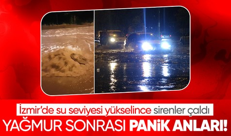Ülkemizi etkisi altına alan sağanak yağış İzmir'de hayatı olumsuz etkiledi: Site yönetimi uyarı sirenleri çaldı