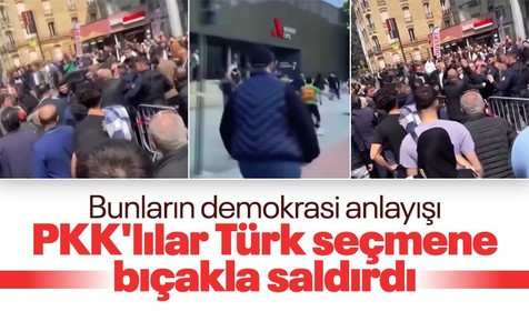 Belçika ve Fransa'da PKK provokasyonu! Oy kullanmaya giden Türk vatandaşlarına bıçak ve sopalarla saldırdılar