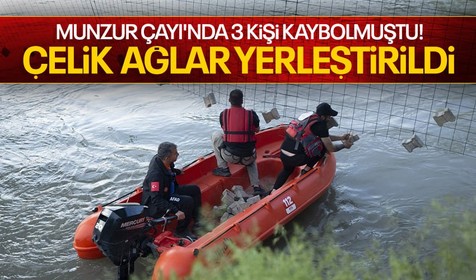 Baran Aslantaş'ın kullandığı otomobilin Munzur Çayı'na uçması sonucu 3 kişi kaybolmuştu! Arama-kurtarma çalışmaları kapsamında çelik ağlar yerleştirildi
