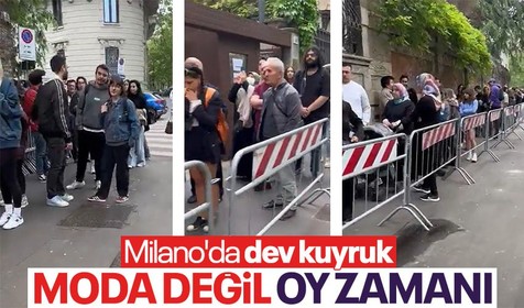 İtalya'nın ünlü Milano şehrinde Cumhurbaşkanlığı seçimi için oy kuyruğu