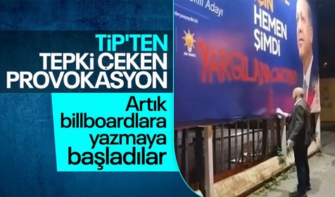 TİP İstanbul Milletvekili Ahmet Şık AK Parti seçim billboardına "Yargılanacaksınız" yazdı