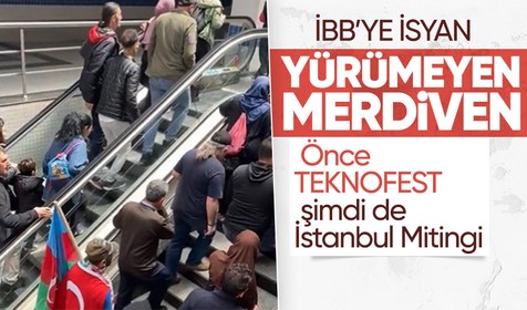 Büyük İstanbul Mitingi gününde Atatürk Havalimanı Metrosu'nun yürüyen merdivenleri çalışmadı! CHP'li İBB'ye büyük tepki