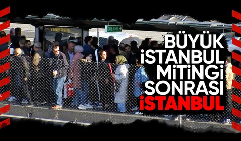 Büyük İstanbul Mitingi sonrası metrobüs duraklarında yoğunluk