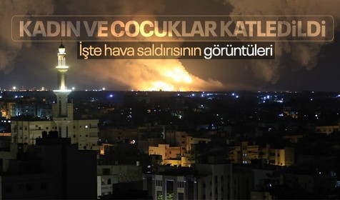 İsrail kadın ve çocukların da bulunduğu 12 kişiyi öldürdü! İşte hava saldırısının drone görüntüleri