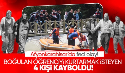 Afyonkarahisar'da boğulan öğrenciyi kurtarmak için gölete giren 4 kişi kayboldu