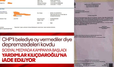 CHP'li belediye oy vermediler diye depremzedeleri kovdu! Hakaretlere tepki gösteren depremzedeler ise Kılıçdaroğlu'na iade kampanyası başlattı