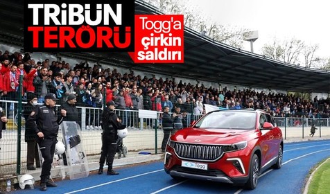 Eskişehirspor taraftarından yerli ve milli otomobil Togg'a çirkin saldırı! Ayran ve bozuk para attılar