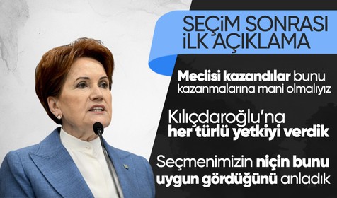 Son dakika haberleri... İYİ Parti Genel Başkanı Meral Akşener'den 14 Mayıs seçimleri sonrası ilk açıklama